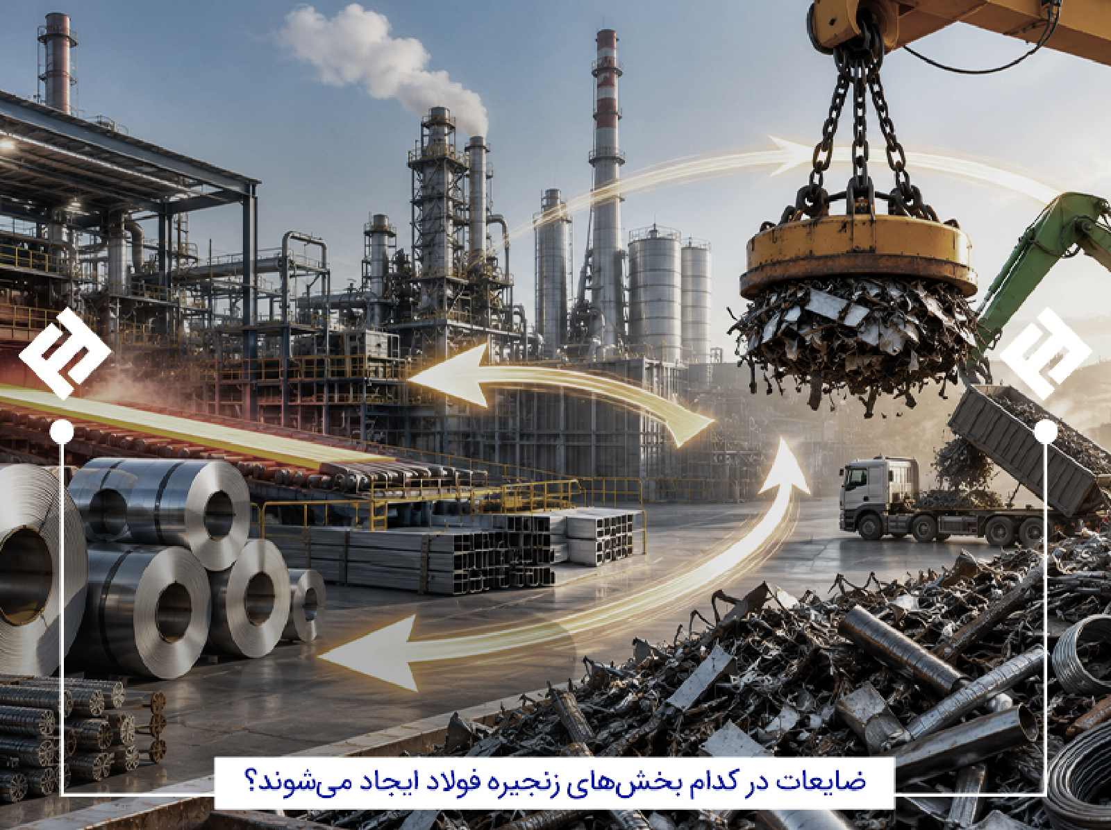 ضایعات در کدام بخش های زنجیره فولاد ایجاد می شوند؟