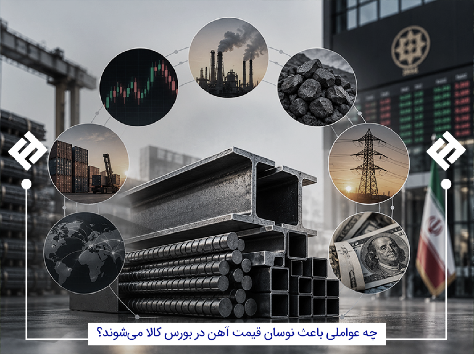 عوامل نوسان قیمت آهن در بورس کالا