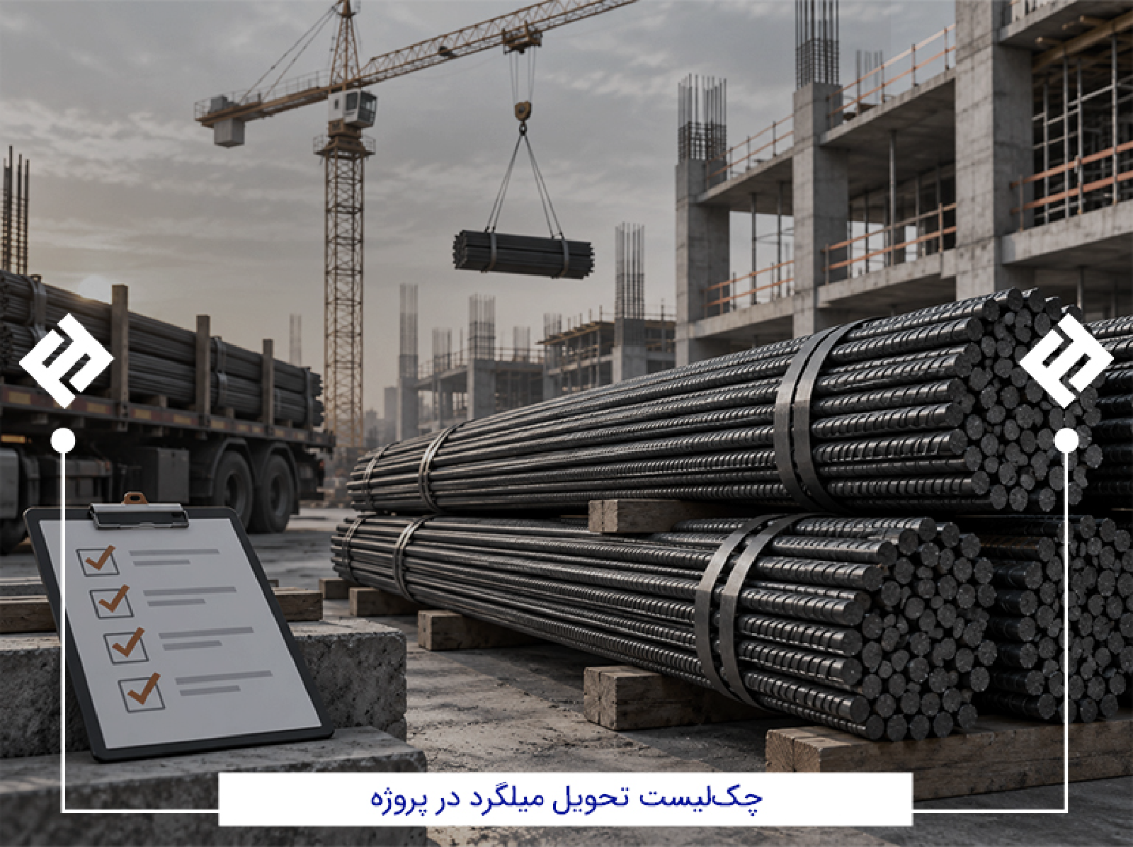 چک‌لیست تحویل میلگرد در پروژه
